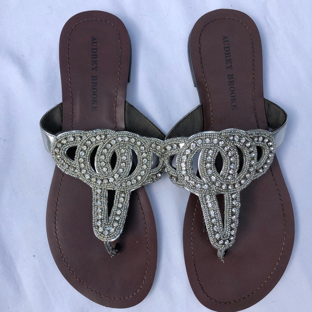 Rhinestone flip flop sandals